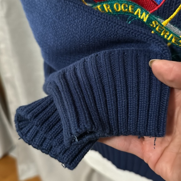 Vintage Nautical Vibes Crew Neck Cotton Sweater-Sz Adult M-Blue-EUC - Picture 8 of 16